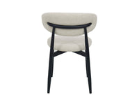 Lot de 2 chaises en tweed écru pieds en métal noir FLAVIA