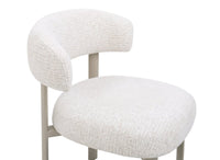 Lot de 2 chaises en velours tissé écru pieds en métal gris LOUISA