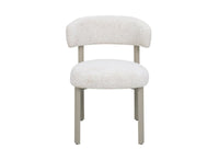 Lot de 2 chaises en velours tissé écru pieds en métal gris LOUISA