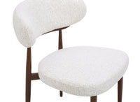 Lot de 2 chaises en velours tissé écru pieds en métal marron JULES