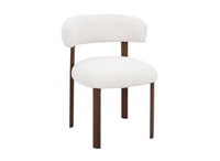 Lot de 2 chaises en velours tissé écru pieds en métal marron LOUISA