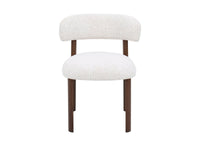 Lot de 2 chaises en velours tissé écru pieds en métal marron LOUISA