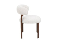 Lot de 2 chaises en velours tissé écru pieds en métal marron LOUISA