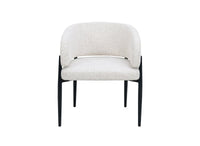 Lot de 2 chaises en velours tissé écru pieds en métal noir DIANA
