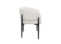 Lot de 2 chaises en velours tissé écru pieds en métal noir DIANA