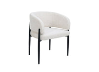 Lot de 2 chaises en velours tissé écru pieds en métal noir DIANA
