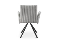 Lot de 2 chaises pivotantes en velours gros côtelé gris HOLLY