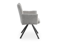 Lot de 2 chaises pivotantes en velours gros côtelé gris HOLLY