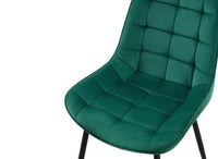 Lot de 4 chaises capitonnées en velours vert SOREN