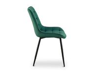 Lot de 4 chaises capitonnées en velours vert SOREN