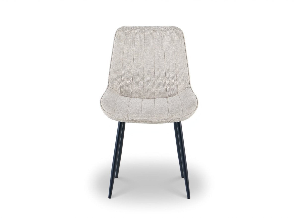 Lot de 4 chaises en tissu beige LOREVA