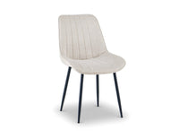 Lot de 4 chaises en tissu beige LOREVA