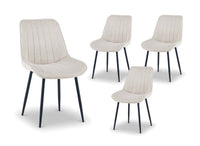 Lot de 4 chaises en tissu beige LOREVA