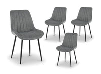 Lot de 4 chaises en tissu gris LOREVA