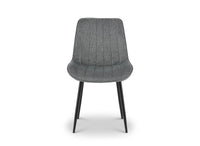 Lot de 4 chaises en tissu gris LOREVA
