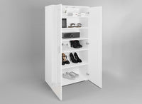 Meuble à chaussures 2 portes et 6 tiroirs blanc BAKI