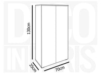 Meuble à chaussures 2 portes et 6 tiroirs blanc BAKI