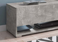 Meuble TV suspendu 2 portes 2 niches gris béton ROMANE XL - 140 cm
