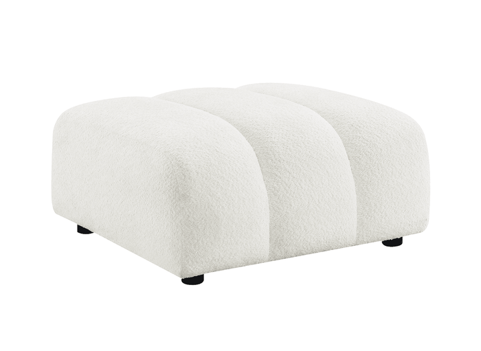 Pouf en tissu bouclette écru AELIS