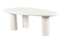 Table à manger asymétrique blanc 8 personnes 200cm AVELINE