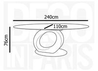 Table à manger en verre trempé noire 10 personnes 240cm CELIA