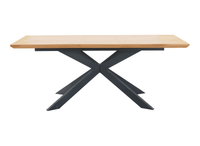 Table à manger extensible couleur bois 10 personnes 160-200 cm ODINE