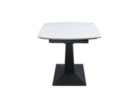 Table à manger extensible en céramique blanche 8 personnes 120-180 cm ELIAD