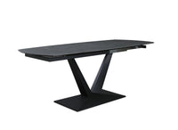 Table à manger extensible en céramique noire 8 personnes 120-180 cm ELIAD