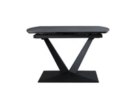 Table à manger extensible en céramique noire 8 personnes 120-180 cm ELIAD