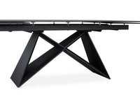 Table à manger extensible en céramique noire effet marbre 12 personnes 180-260 cm GABRIEL