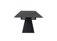 Table à manger extensible en céramique noire effet marbre 12 personnes 180-260 cm GABRIEL