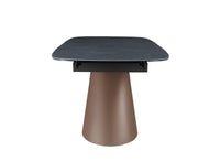 Table à manger extensible pieds métal marron plateau céramique 180-240 cm MILANO