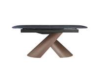Table à manger extensible pieds métal marron plateau céramique 180-240 cm MILANO