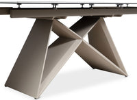 Table à manger extensible plateau céramique blanc 10 personnes 160-240 cm GABRIEL
