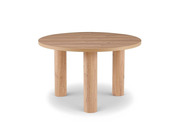Table à manger ronde effet bois 120cm LORINA