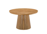 Table à manger ronde extensible en bois clair 120-200cm HEKA