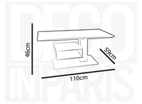 Table basse relevable avec rangement en céramique noir ADELIE