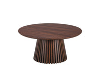 Table basse ronde en bois foncé HEKA