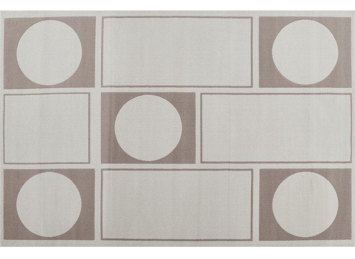 Tapis à formes géométriques beige et marron 200 x 290 cm SIENNA