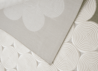 Tapis à motifs rond blanc écru 154 x 230 cm CLARA