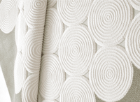 Tapis à  motifs rond blanc écru 192 x 290 cm CLARA