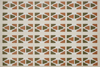 Tapis beige à motifs géométriques verts et terracotta 160 x 230 cm IONA