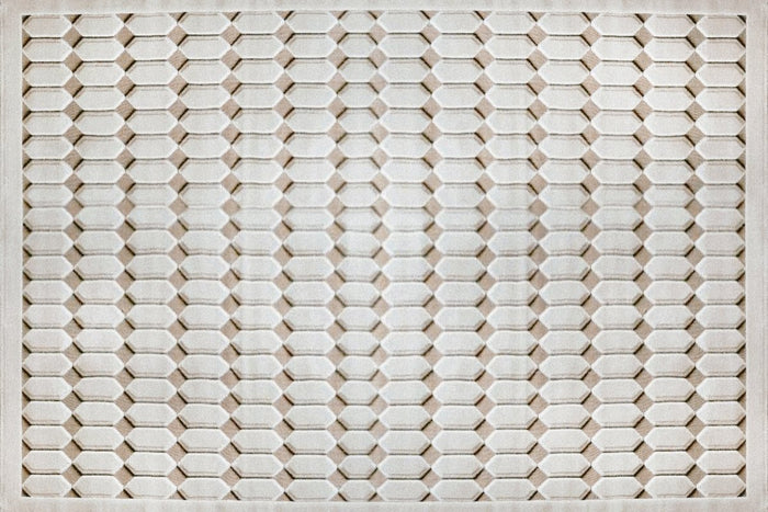 Tapis beige à motifs hexagonal 160 x 230 cm KELVYN