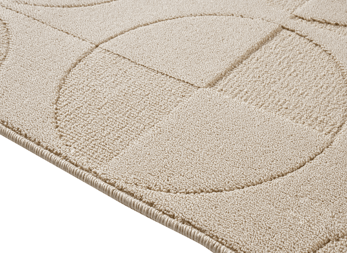 Tapis beige à motifs ronds 200 x 290 cm PURO