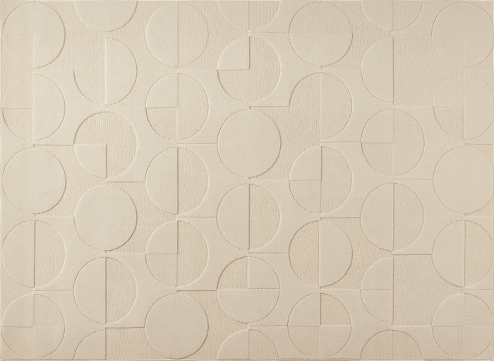 Tapis beige à motifs ronds 200 x 290 cm PURO