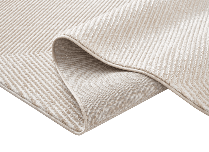 Tapis beige et blanc motif chevron 160 x 230 cm HERRING