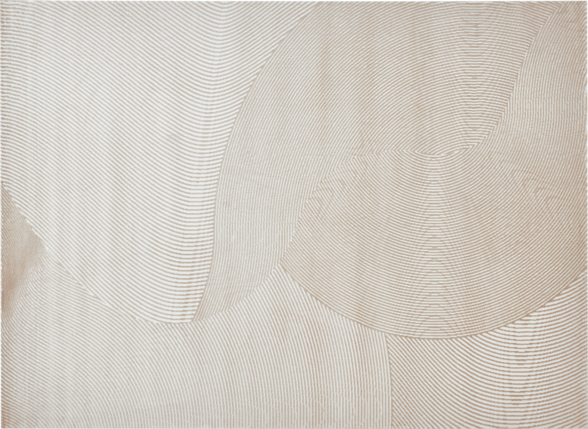 Tapis beige et blanc motif organique 200 x 290 cm SAND