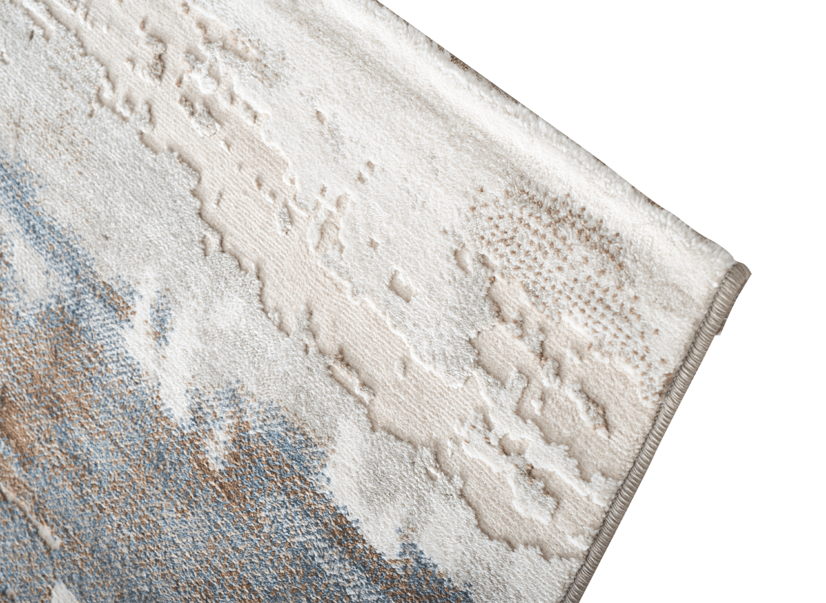 Tapis beige et bleu à motifs graphiques 160 x 230 cm MOSCOU