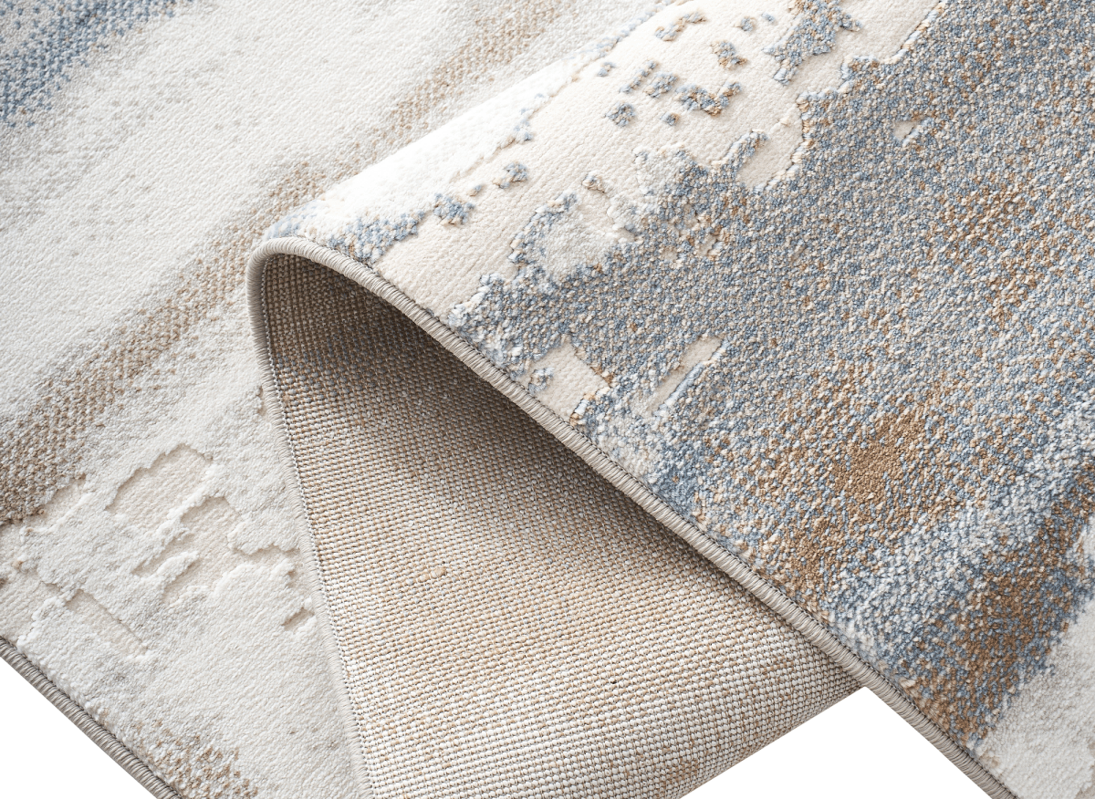 Tapis beige et bleu à motifs graphiques 200 x 290 cm MOSCOU