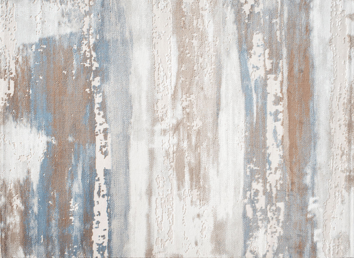 Tapis beige et bleu à motifs graphiques 200 x 290 cm MOSCOU